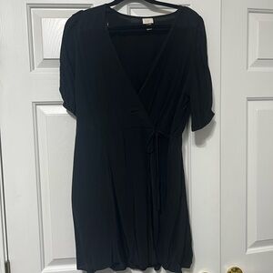 Elegant Black Wrap Dress size m
